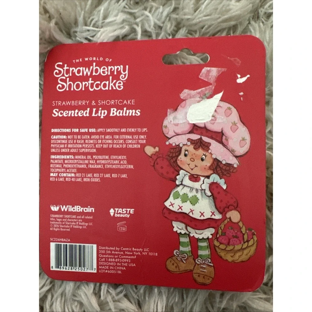 Strawberry Shortcake Lip Balm Jars 2pk Scented Tinted Pink